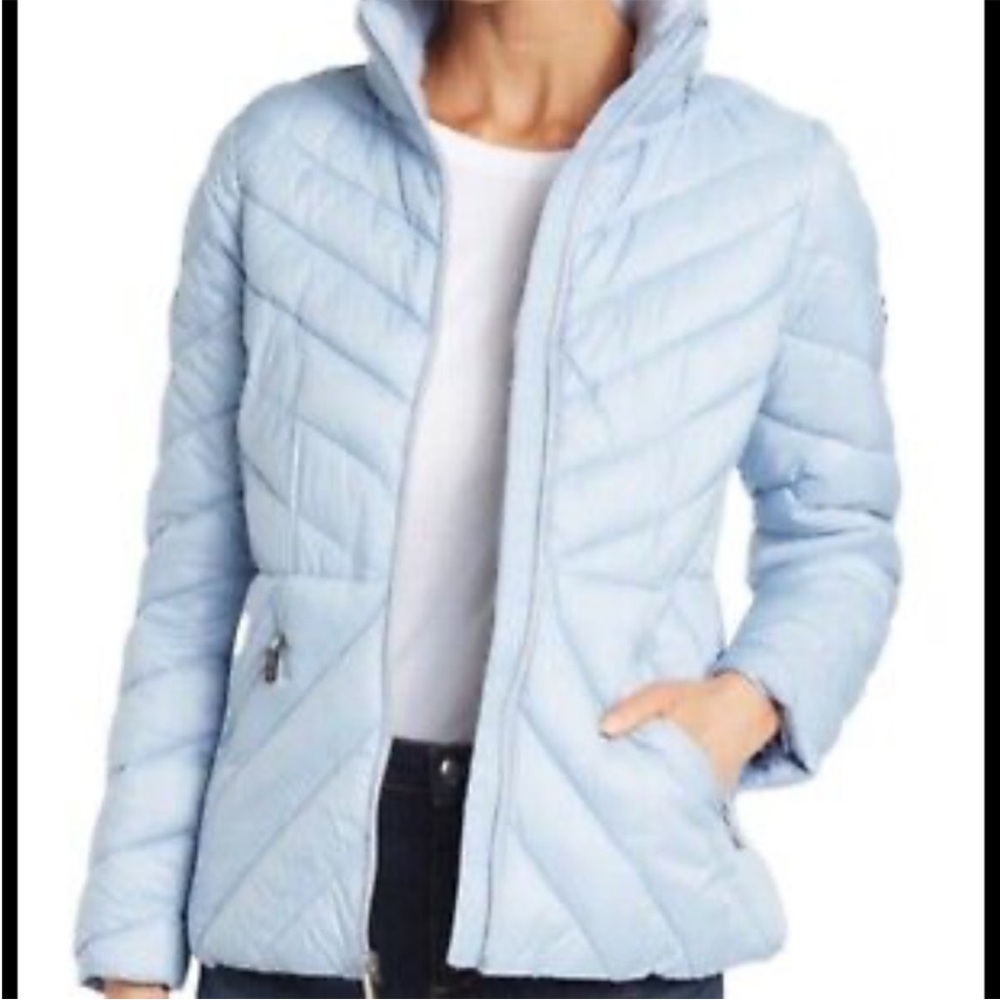 Micheal Kors Light Pale Blue Quilted Jacket